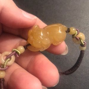 YELLOW JADE PIG bracelet